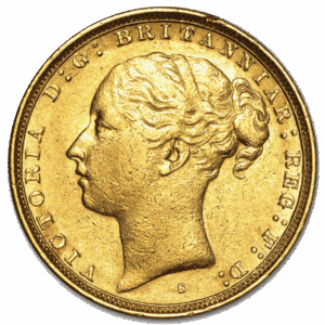 Gold Sovereign Coin Victoria (Young head)