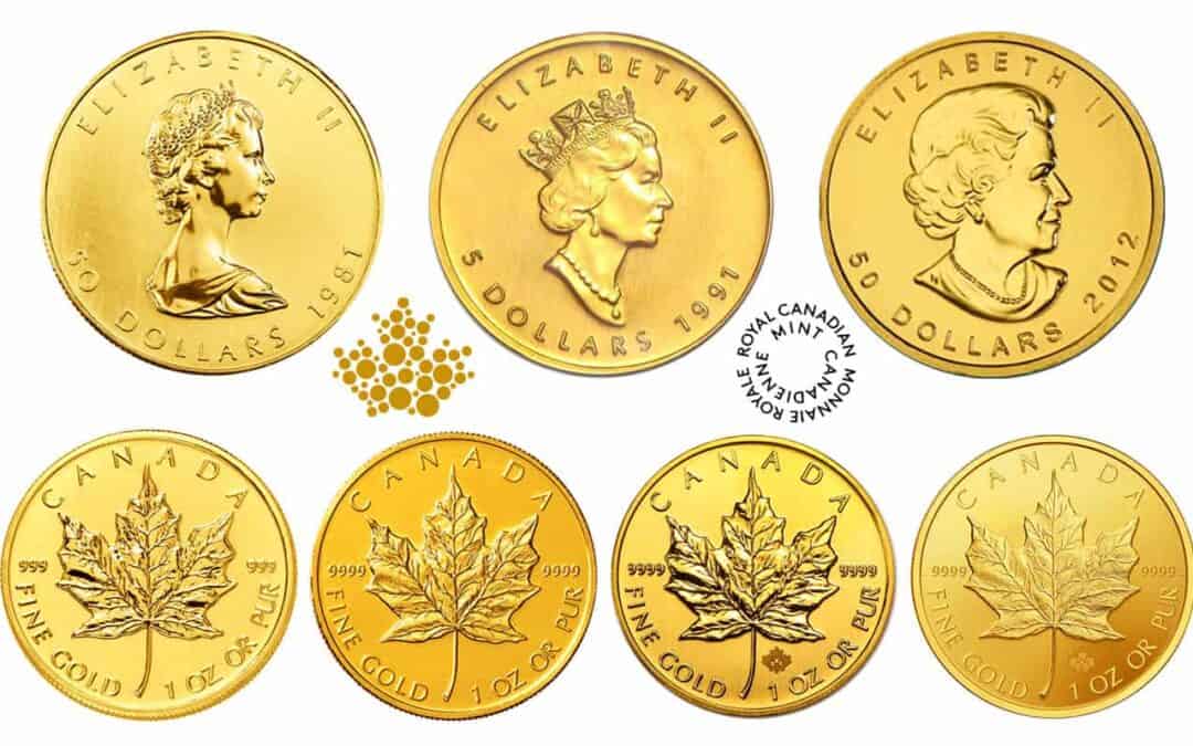 All the designs of the Gold Maple Leaf