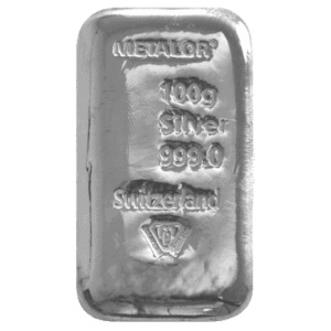 100 Grams Metalor Silver Bar
