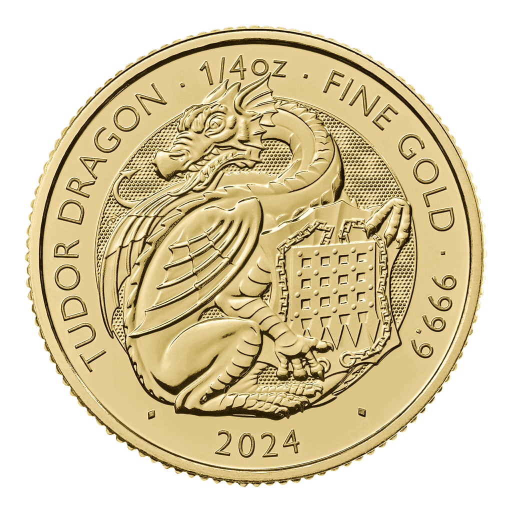 The Tudor Beasts Dragon 1/4oz Gold Coin 2024