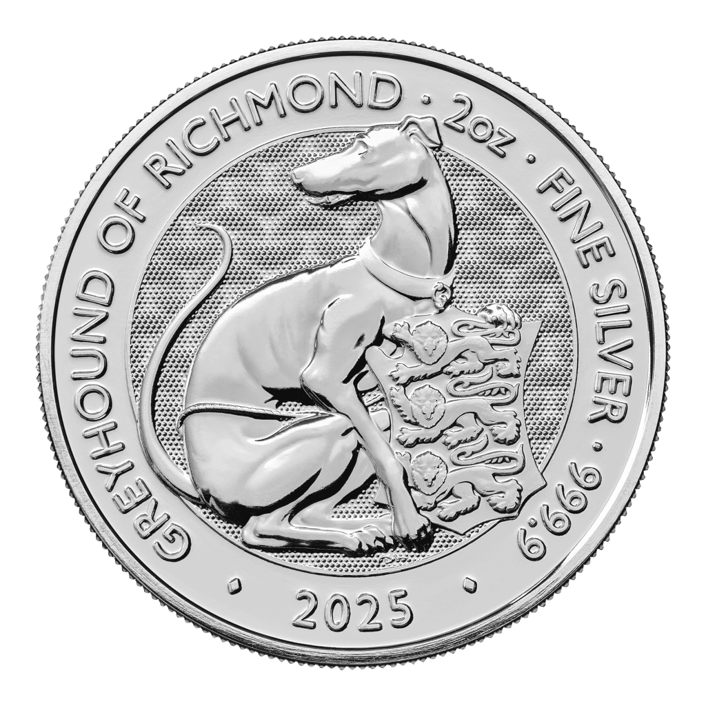 The Greyhound of Richmond Tudor Beasts 2oz Silver Coin 2025