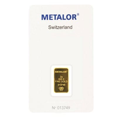 Metalor 2 Grams Gold Bar