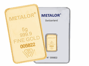 Metalor 5 Grams Gold Bar