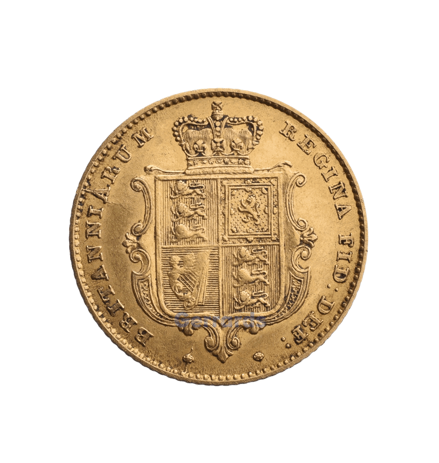 Half Sovereign Gold Coin Victoria Young Head (Shield Back)