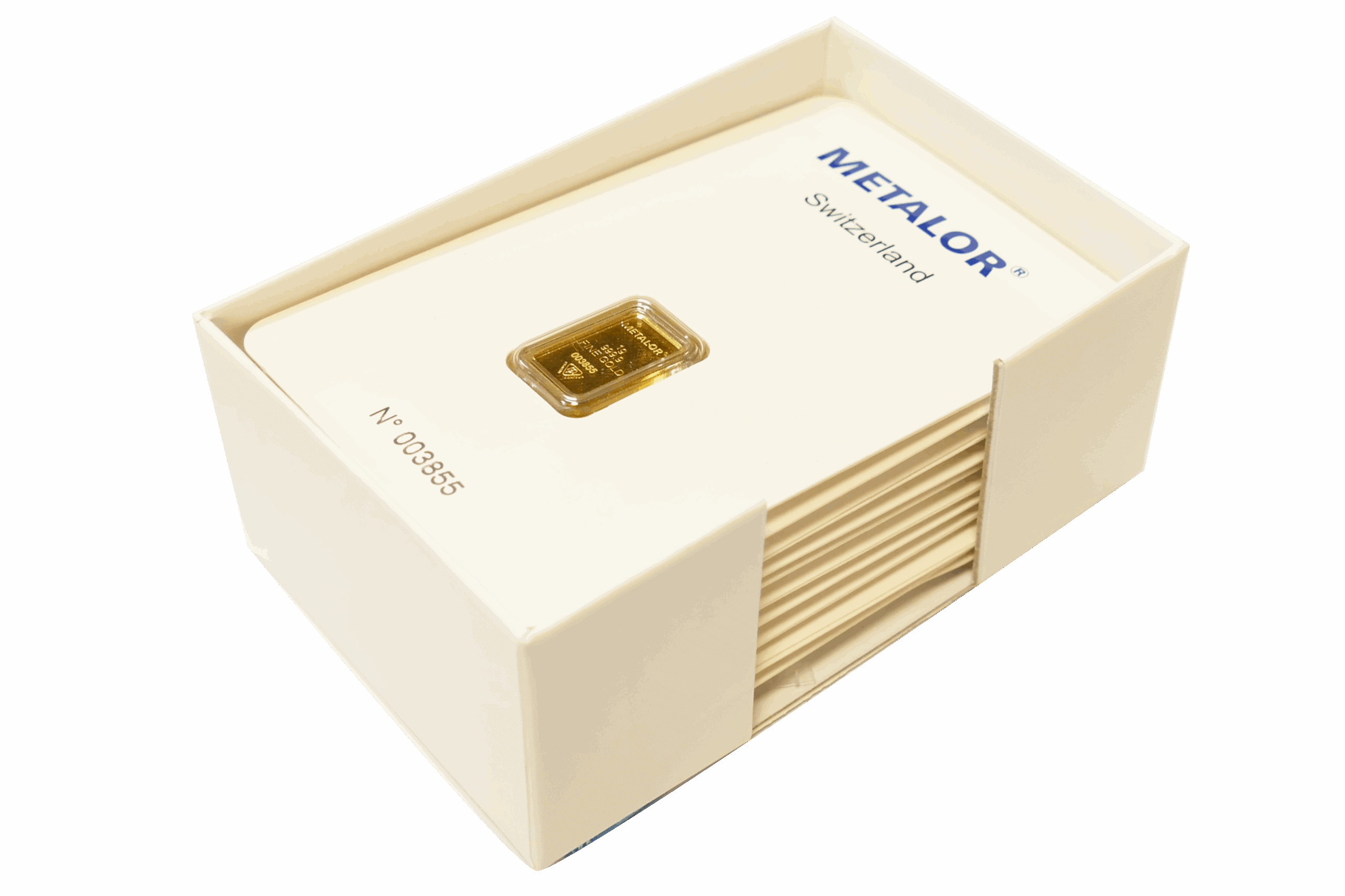 Metalor 1g gold bar box of 10