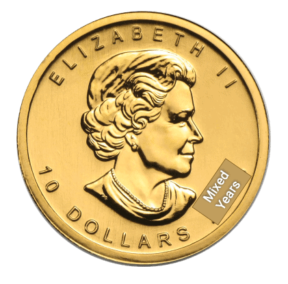 1/4 oz Gold Maple Leaf coin (reverse)