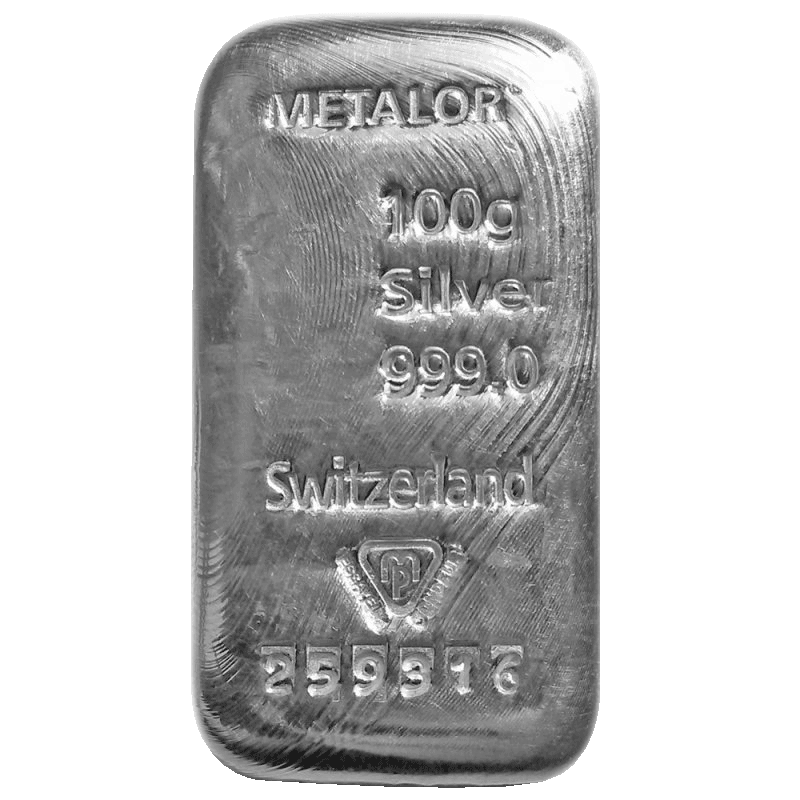 100 Grams Metalor Silver Bar