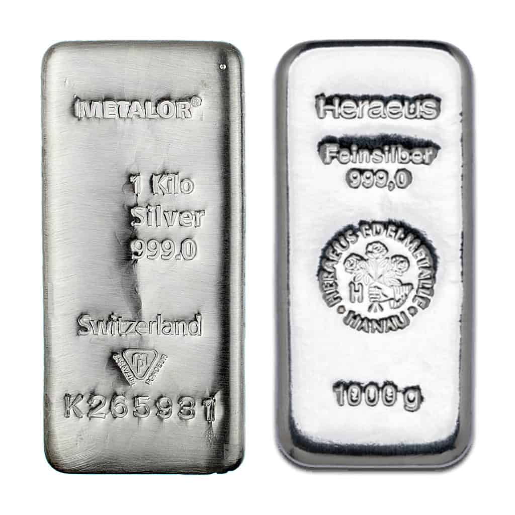 1 Kilo Silver Bar – VAT FREE for Storage