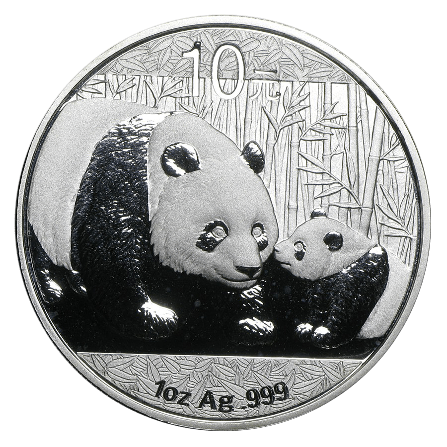 1 oz silver panda obverse