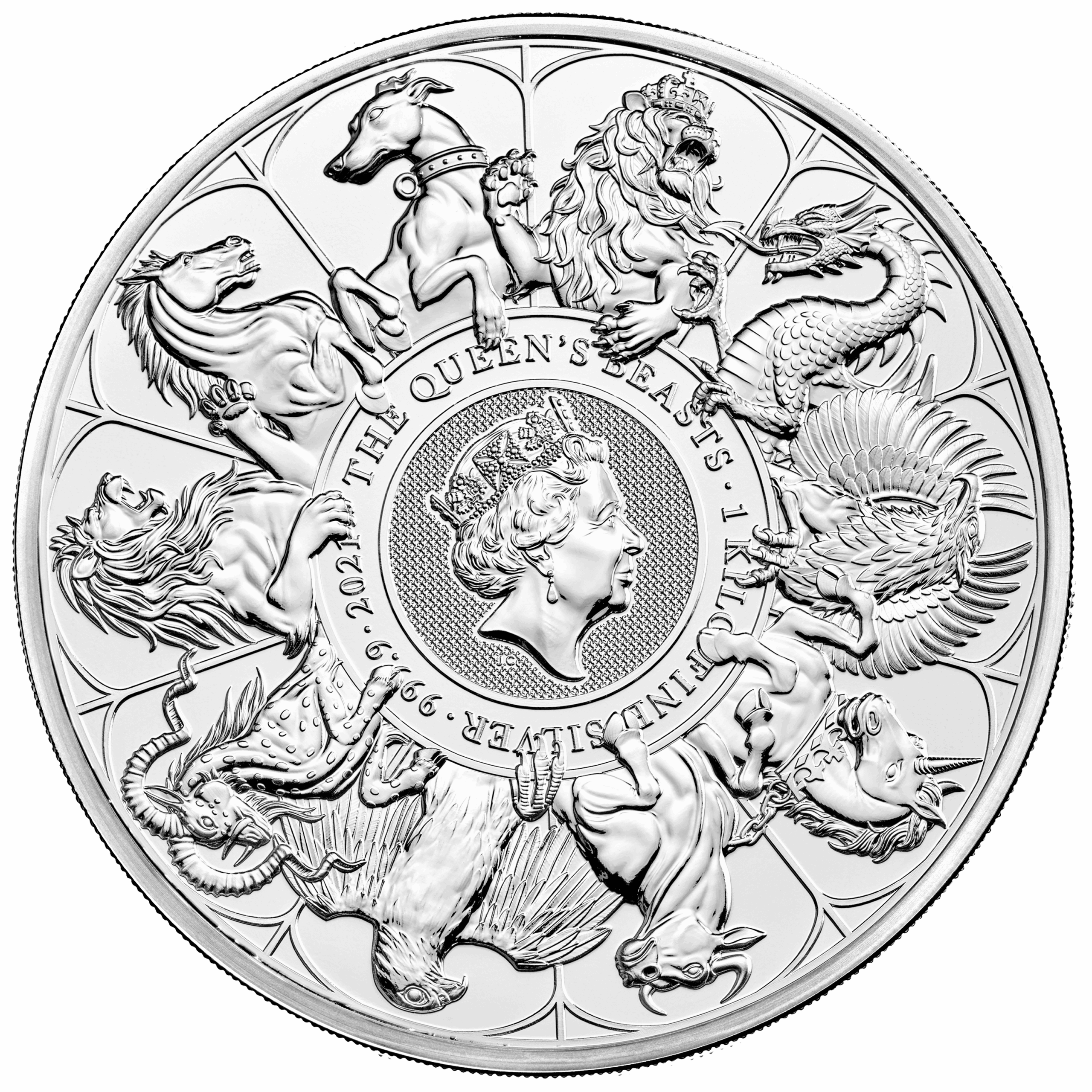 Silver 1 Kilo Queen's Beasts Completer Coin 2021