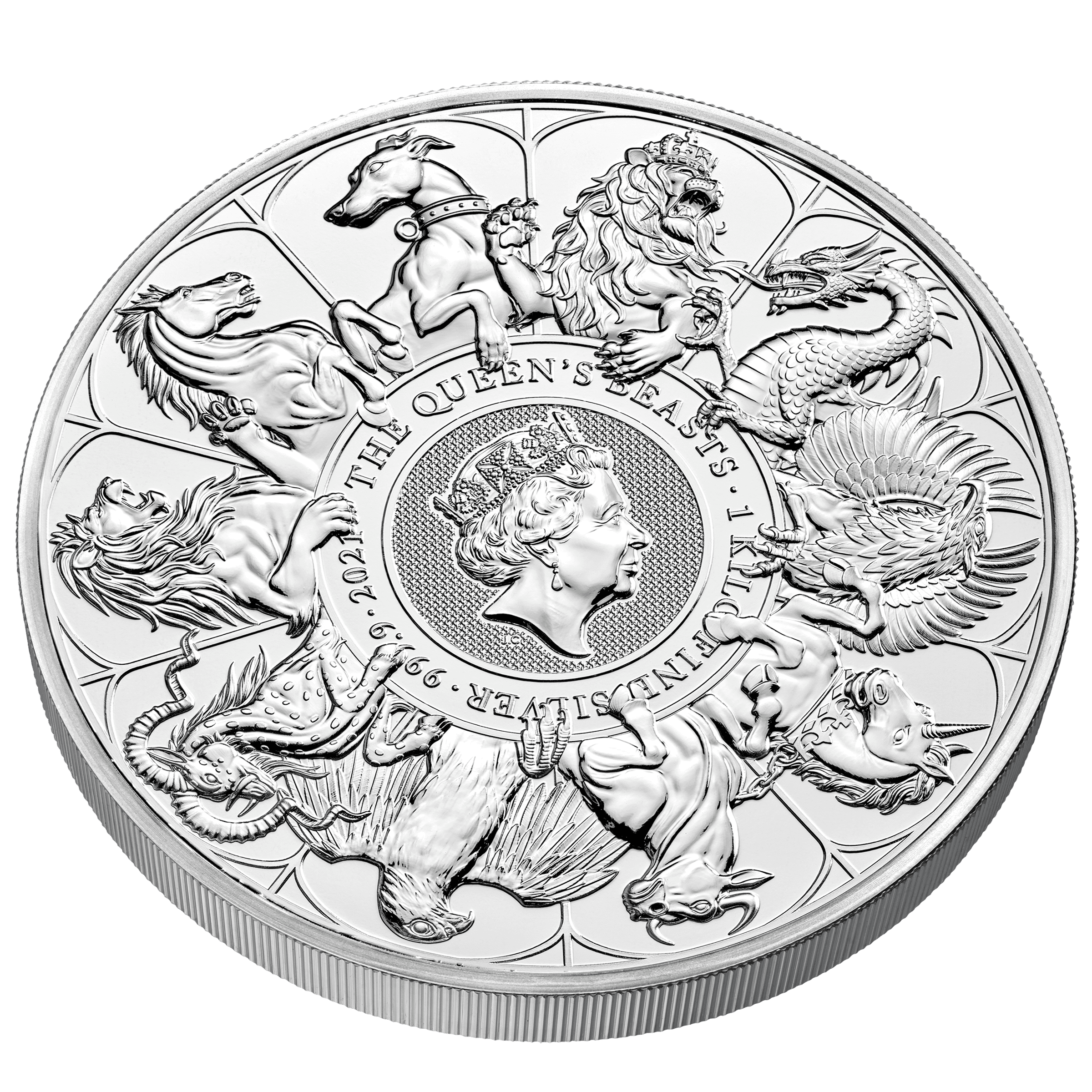 Silver 1 Kilo Queen's Beasts Completer Coin 2021 - Image 2