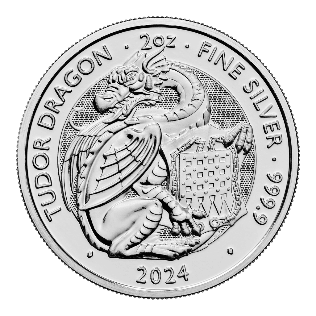 The Tudor Beasts Dragon 2oz Silver Coin 2024