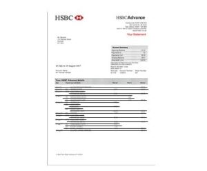 Copy of a recent Bank Statement