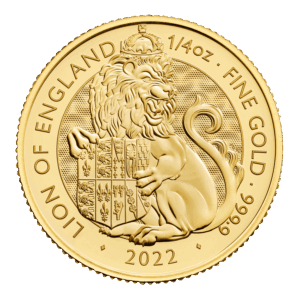The Lion of England Tudor Beasts 1/4 oz Gold Coin 2022