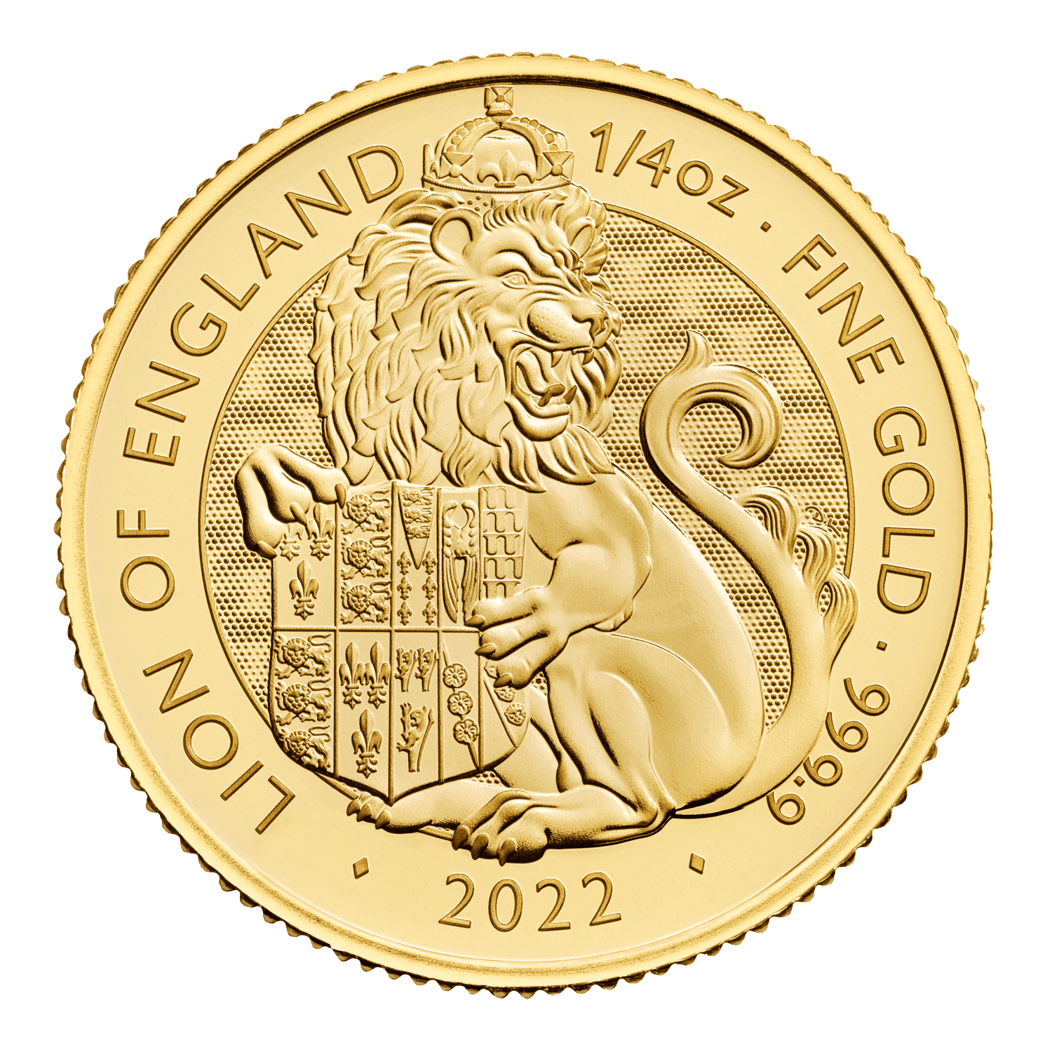 The Lion of England Tudor Beasts 1/4 oz Gold Coin 2022