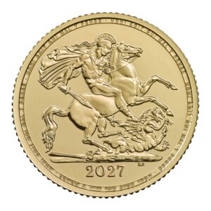 2027 Half Gold Sovereign yellow gold, St George and the dragon reverse